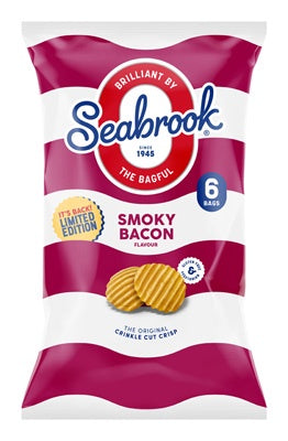 Seabrook Smoky Bacon Crisps  6 pack