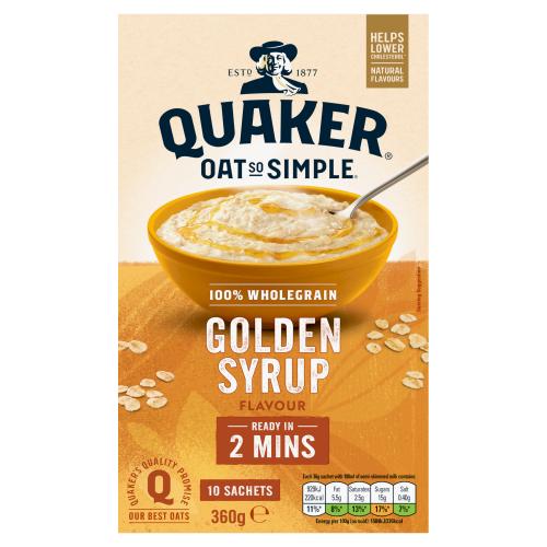 Quaker Oats so Simple Golden Syrup 10 x 36g
