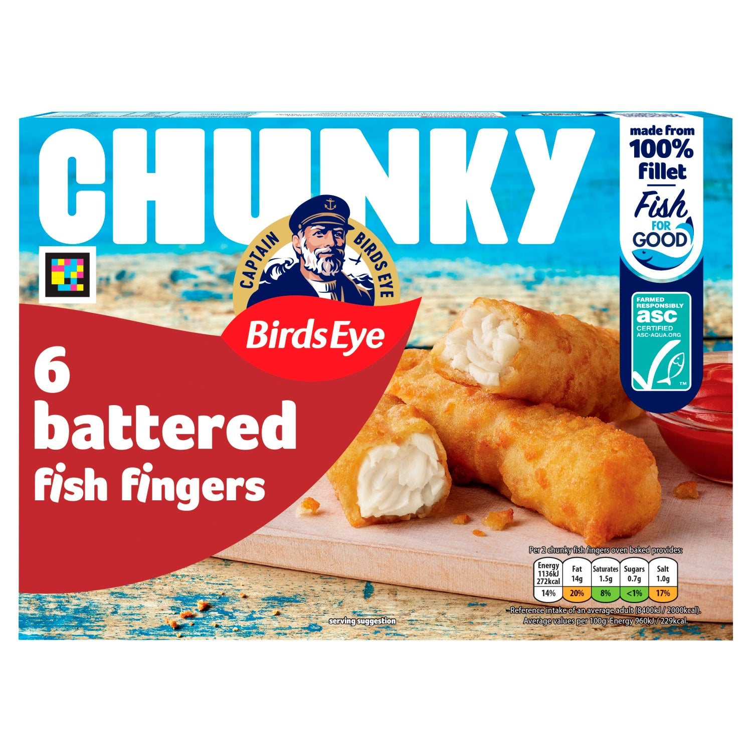 Birds Eye 6 Crispy Batter Fish Fingers Extra Large 360g