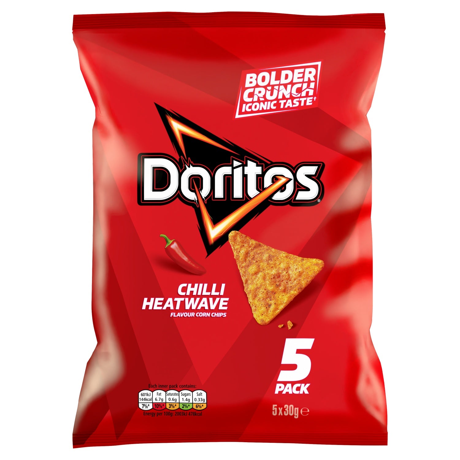 Doritos Chilli Heatwave Multipack Tortilla Chips Crisps 5 x 30g