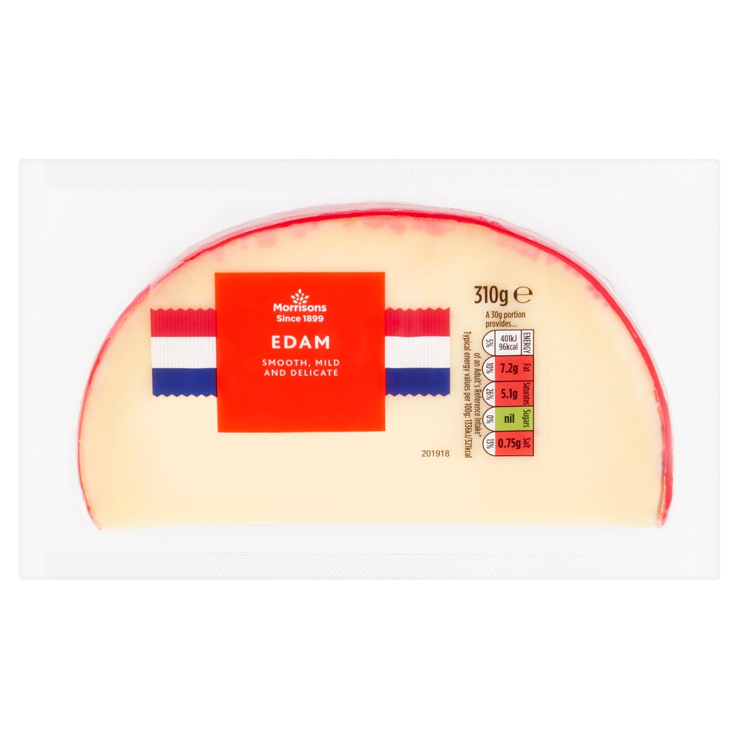 Morrisons Edam Mild Wedge 310g