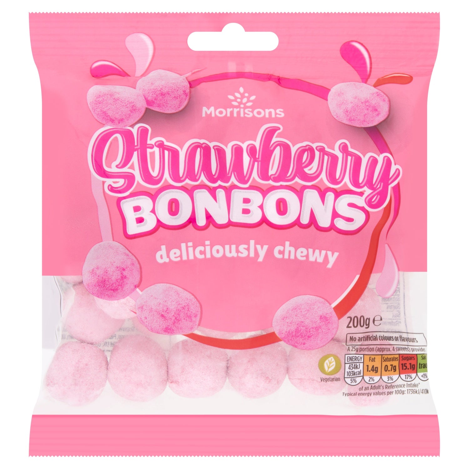 Morrisons Strawberry Bon Bons 200g