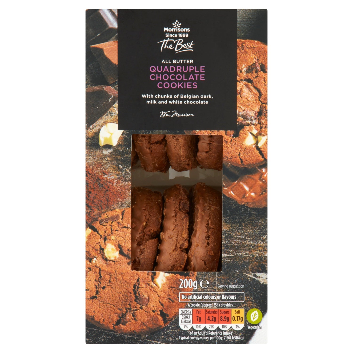 Morrisons The Best Quadruple Chocolate Cookies 200g