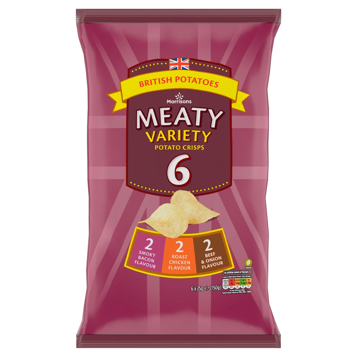Morrisons Meaty Crisps 25g x 6pk