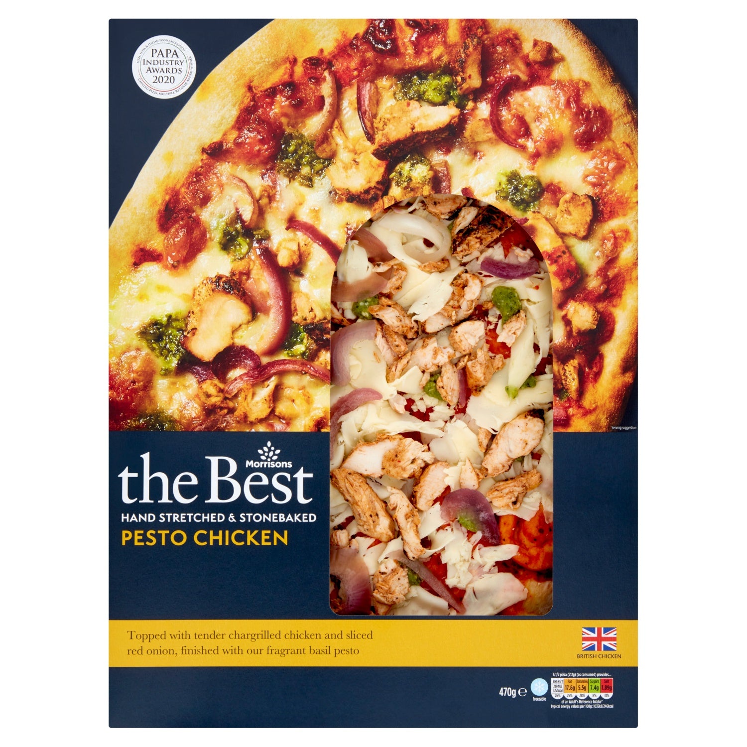 Morrisons The Best Chicken & Pesto Pizza 470g