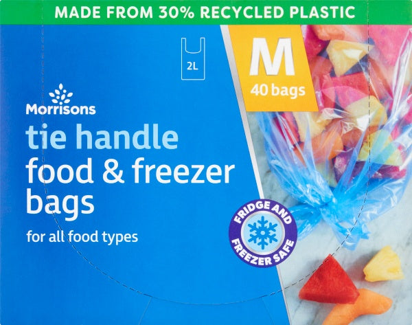 Morrisons Tie Handle Food And Freezer Bags Medium 40pk