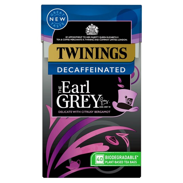 Twinings 40 Earl Grey Tea Bags Decaf 100g.
