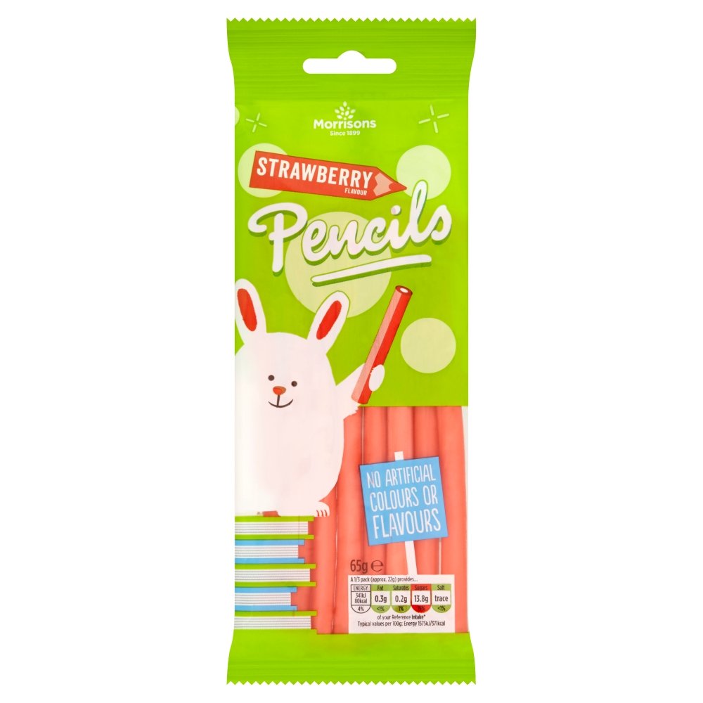 Morrisons Strawberry Pencils 65g