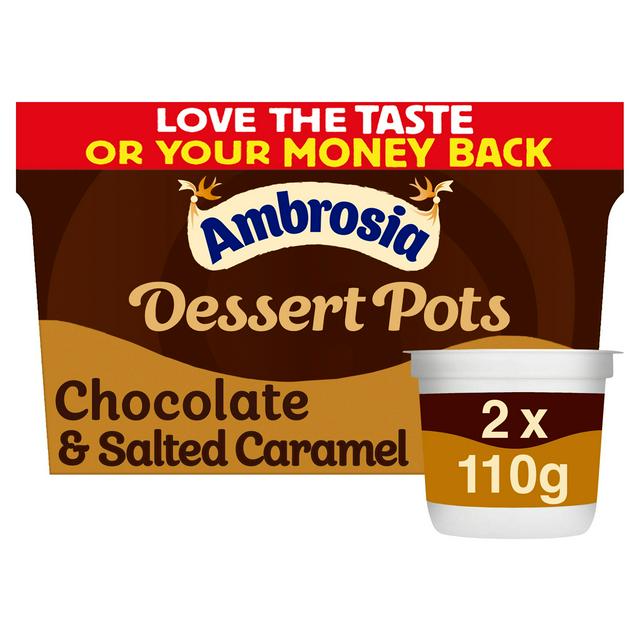 Ambrosia Belgian Chocolate & Salted Caramel Dessert 2x110g