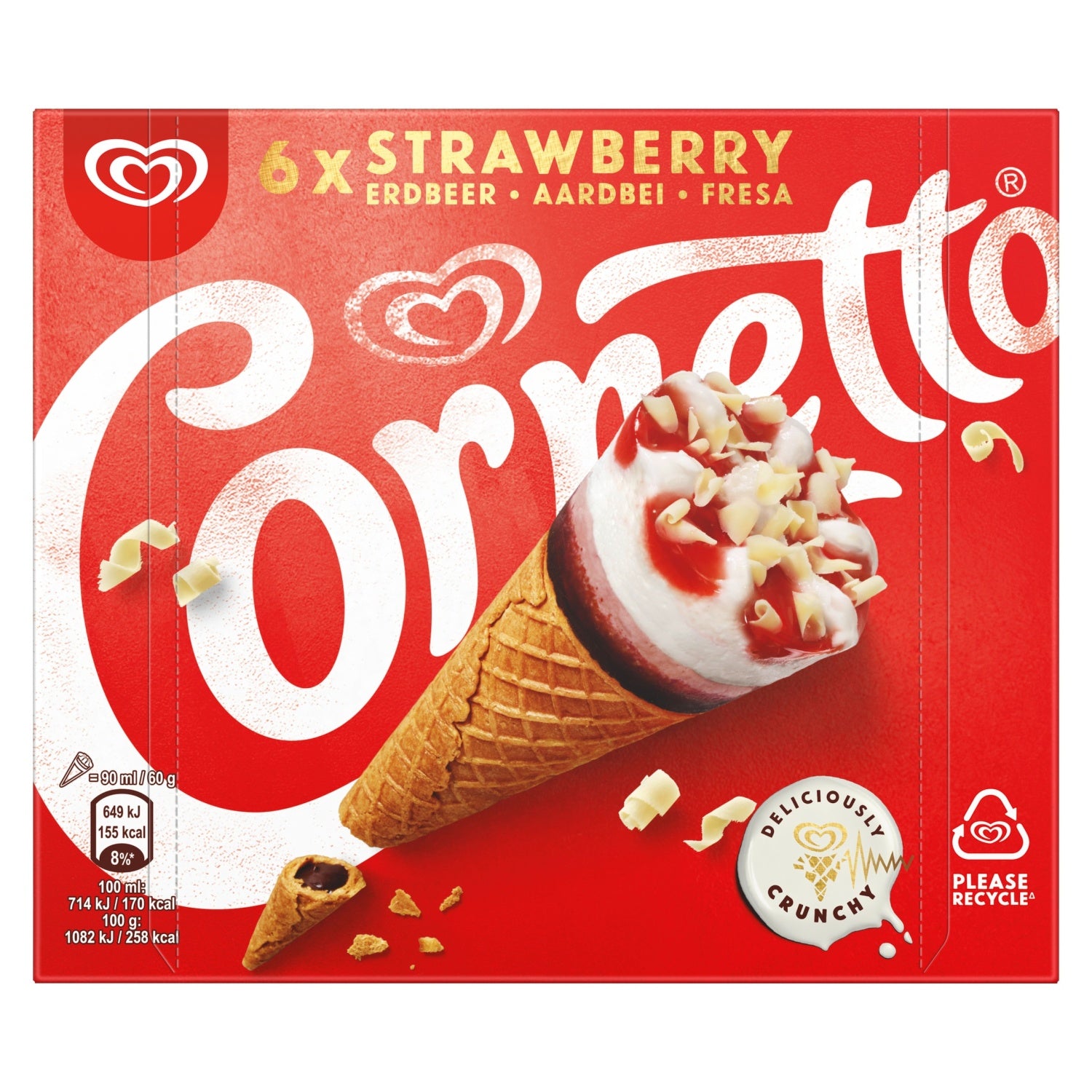 WallS Cornetto 6 Strawberry 540ml