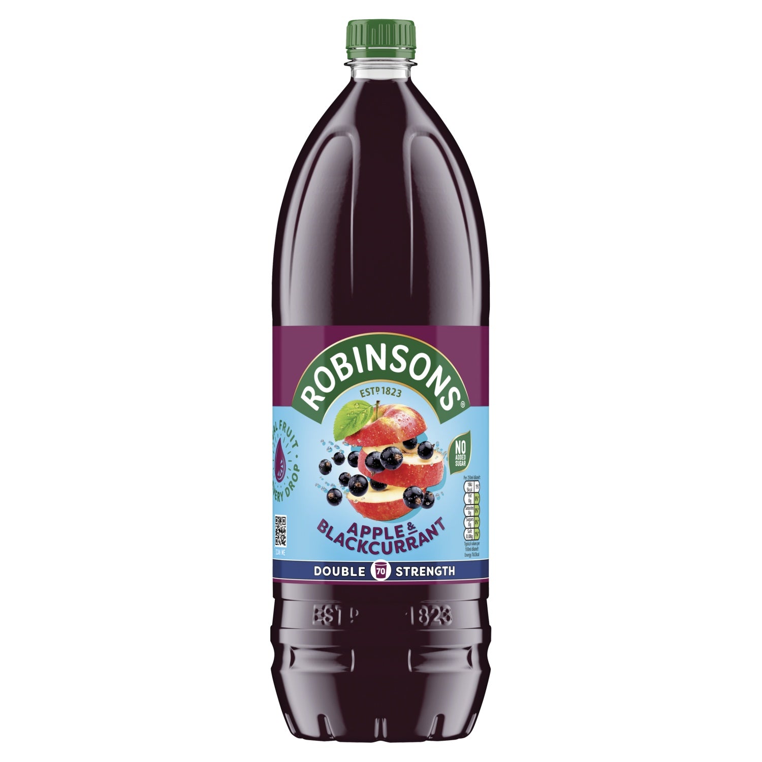 Robinsons No Added Sugar Double Strength Apple & Blackcurrant 1.75L