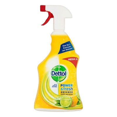Dettol Power Fresh Sparkling Lemon & Lime Burst Multi-Purpose Spray 1L