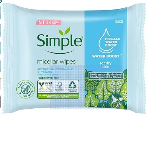 Simple Micellar Wipes 20pk