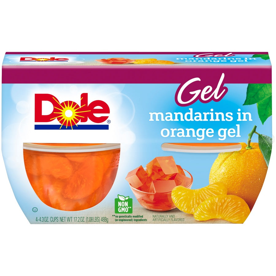 Dole Fruit In Jelly Mandarins/Orange 4pk