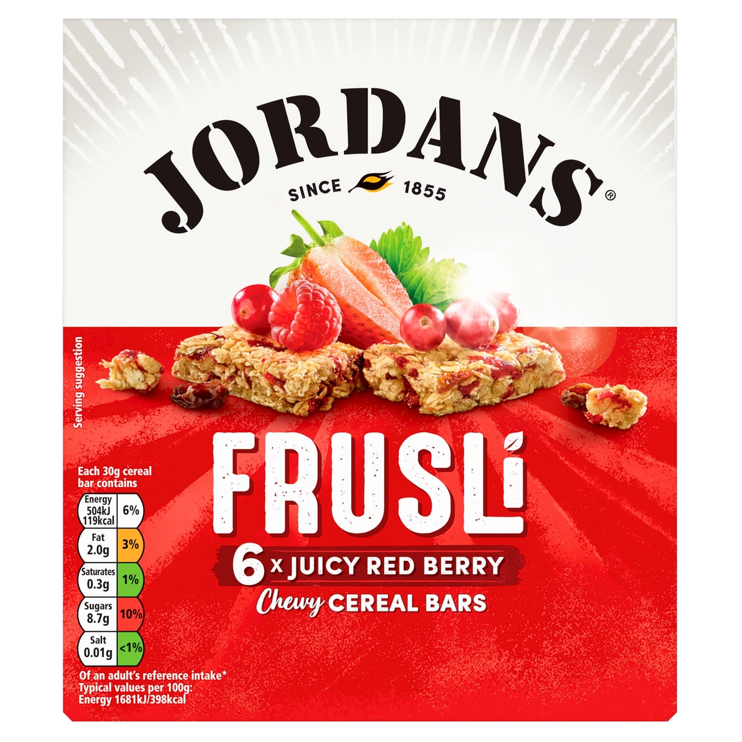 Jordans Frusli Juicy Red Berries 30g x 6pk