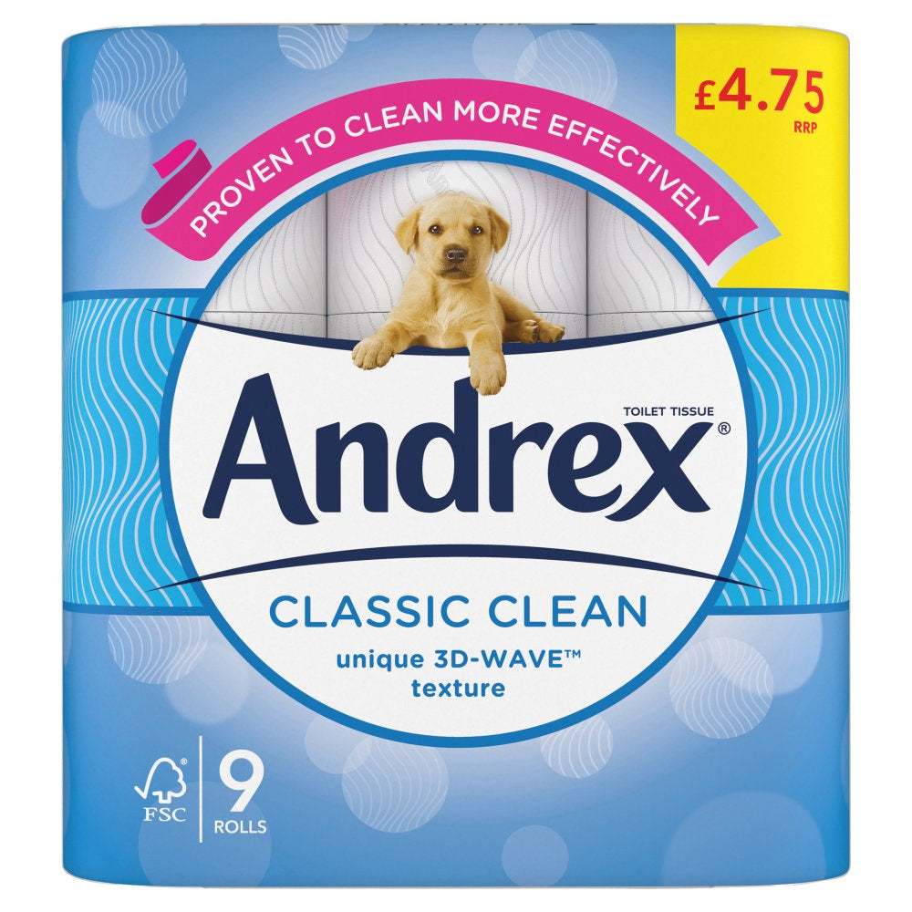 Andrex Classic Clean Toilet Tissue 9 Roll PM
