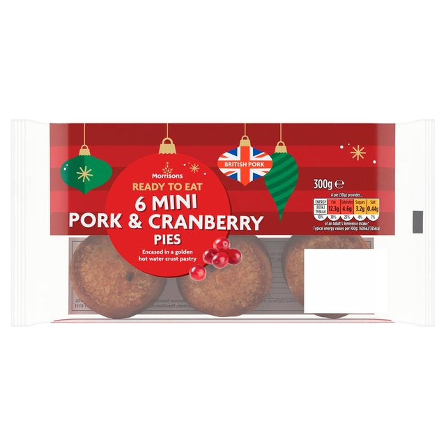 Morrisons Mini Pork Cranberry Pies 50g 6pk