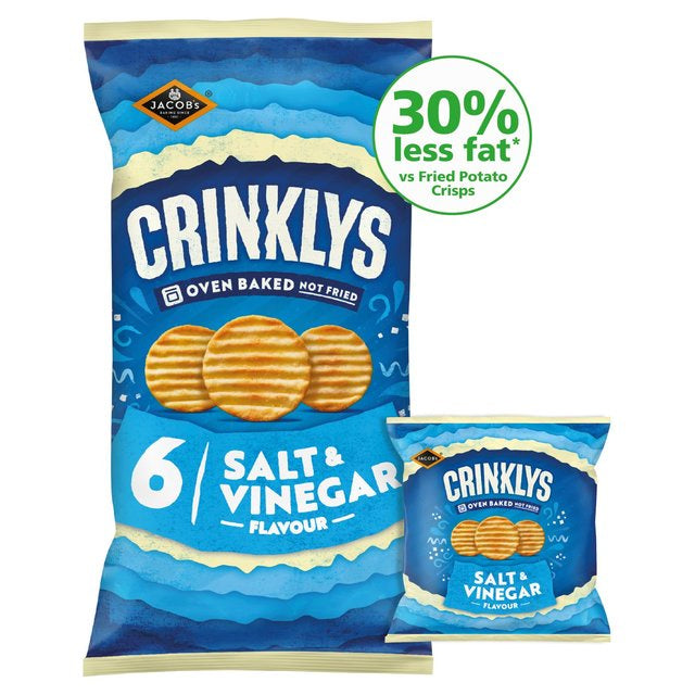 Jacobs Crinklys Salt & Vinegar Snacks Multipack 6 x 23g