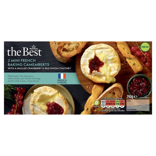 Morrisons The Best Camembert Minis with Mulled Fruits & Red Onion Chutney 2 x 140g