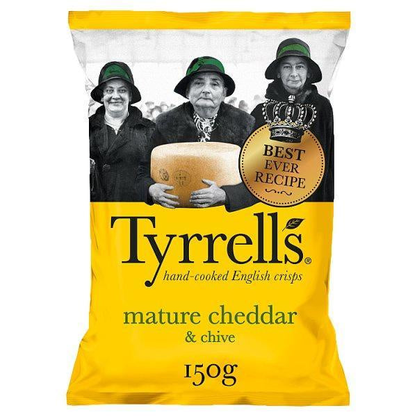 Tyrrells Hand Cooked English Crisps Mature Cheddar & Chive 150g
