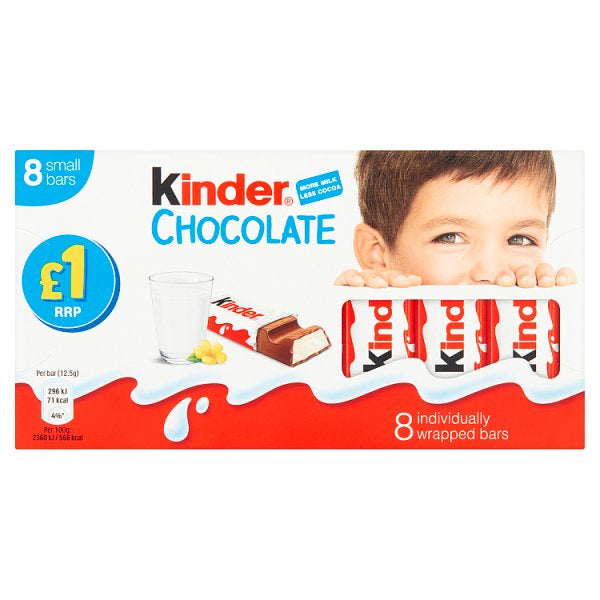 Kinder Chocolate Bars 8pk  PM Â£1