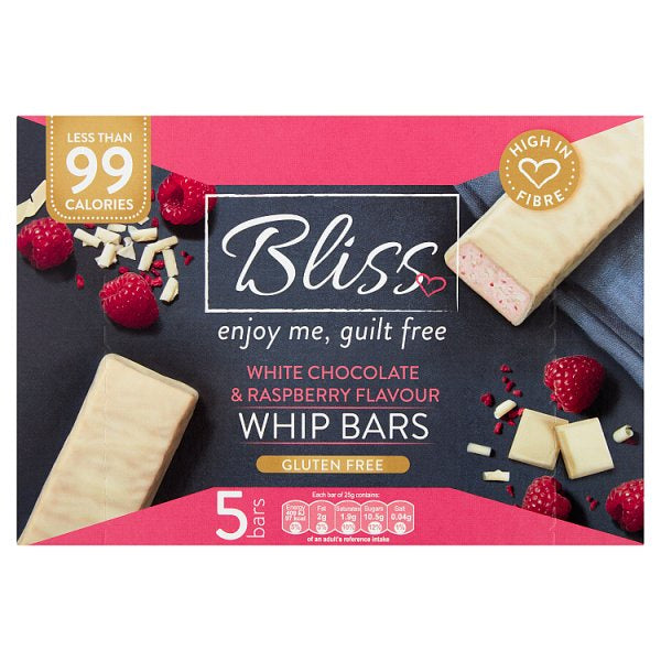 Bliss Whip Bars White Chocolate & Raspberry 5pk