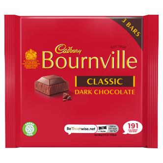 Cadbury Bournville Classic Dark Chocolate Bar 3Pk