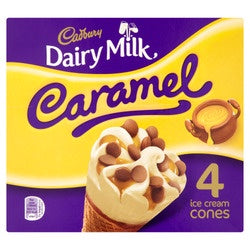 Cadbury Caramel Cones 100ml x 4pk