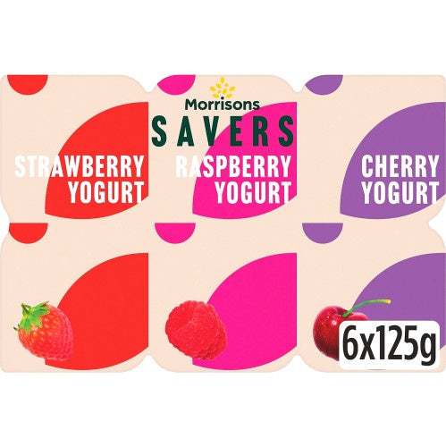 Morrisons Savers Red Fruit Yogurts 6 x 125g