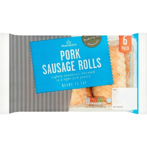 Morrisons 6 Fresh Bake Pork Sausage Rolls 444g