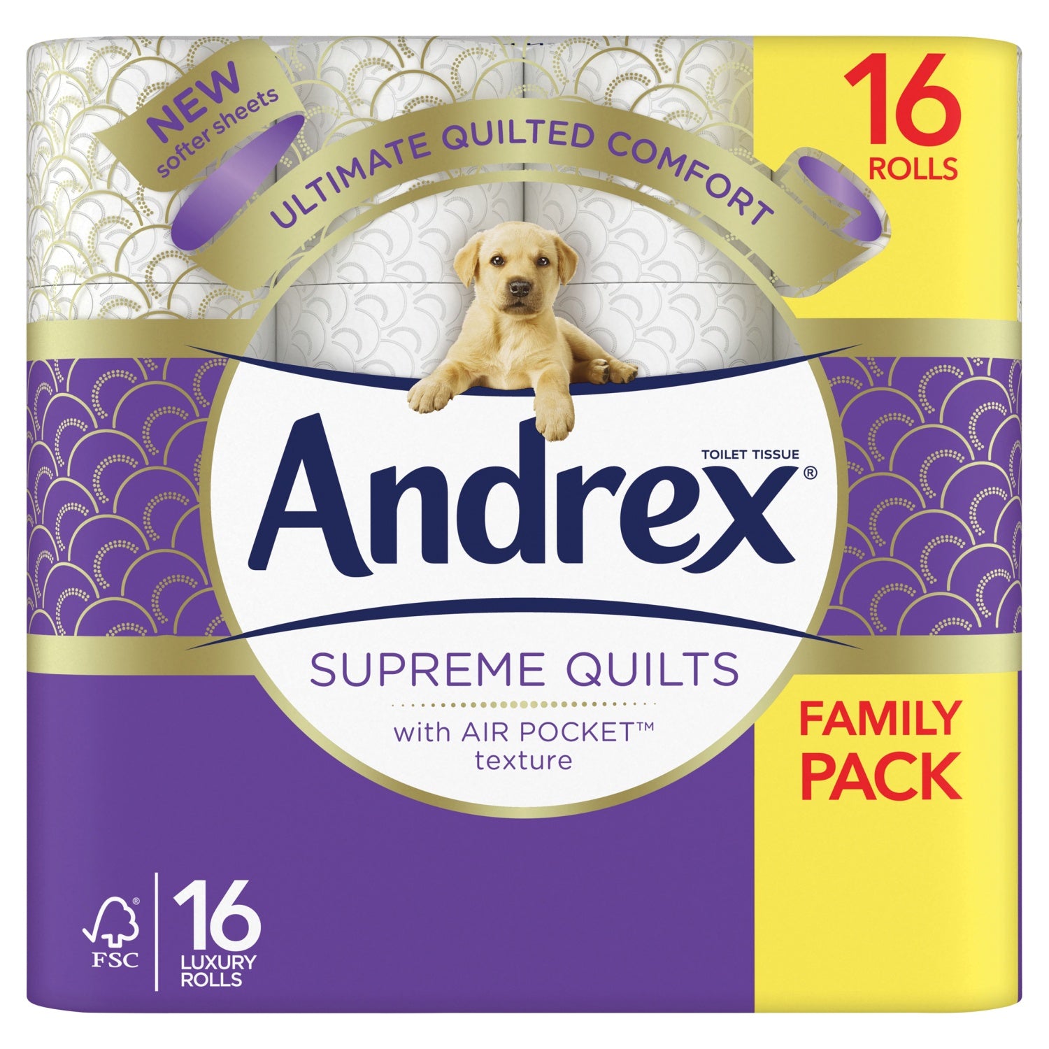 Andrex Supreme Quilts 16 Rolls Family Pk