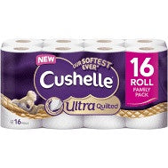 Cushelle Quilted 16 White Rolls