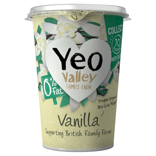 Yeo Valley Organic Fat Free Yoghurt Vanilla 450g