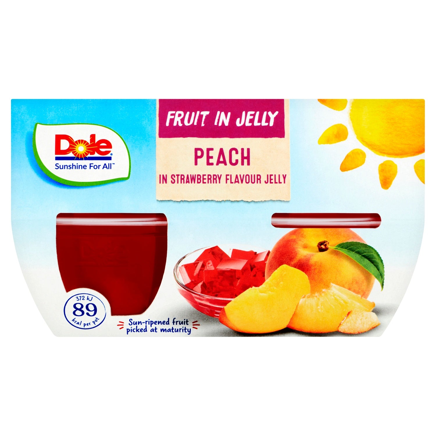 Dole Peach In Strawberry Flavour Jelly 4 pk