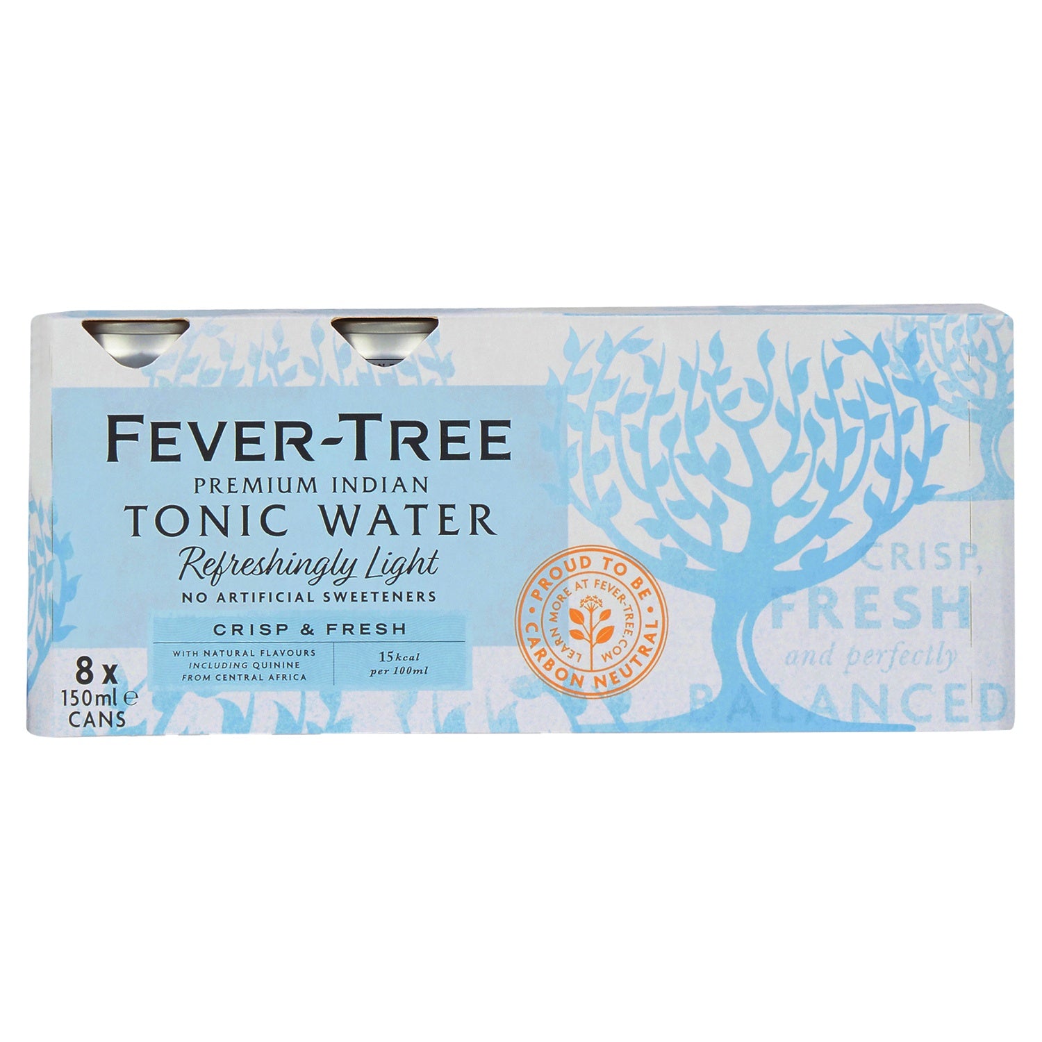 Fever Tree Naturally Light Tonic Water 8 x 150ml Cans