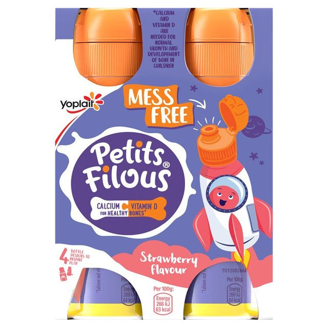 Petits Filous Kids Drinking Yoghurt Strawberry Flavour 4pk 100g