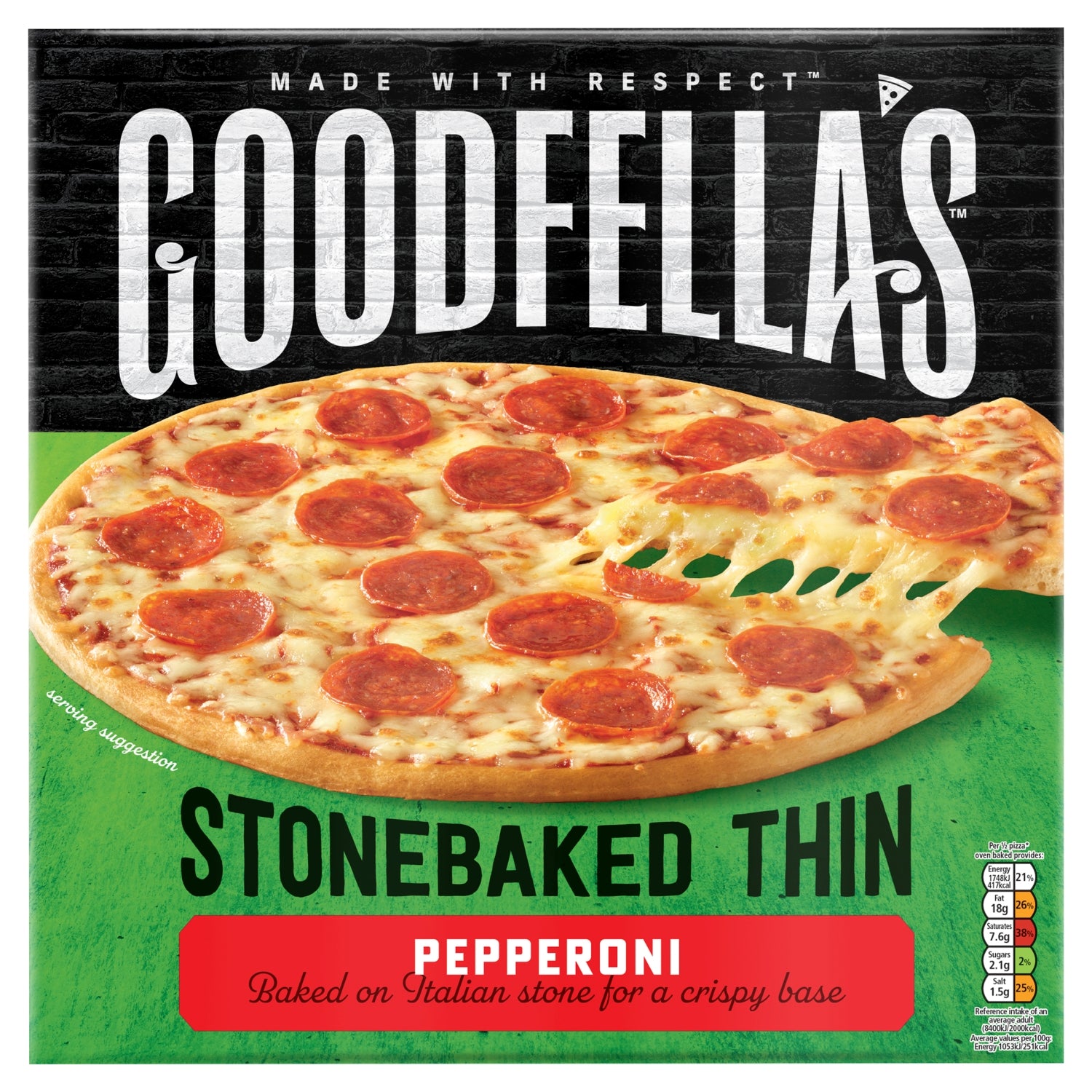 Goodfellas Stonebaked Thin Pepperoni 332g