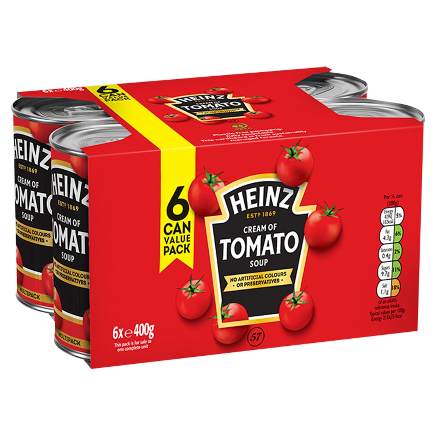 Heinz Cream Of Tomato Soup Big Family Pack 6 x 400g