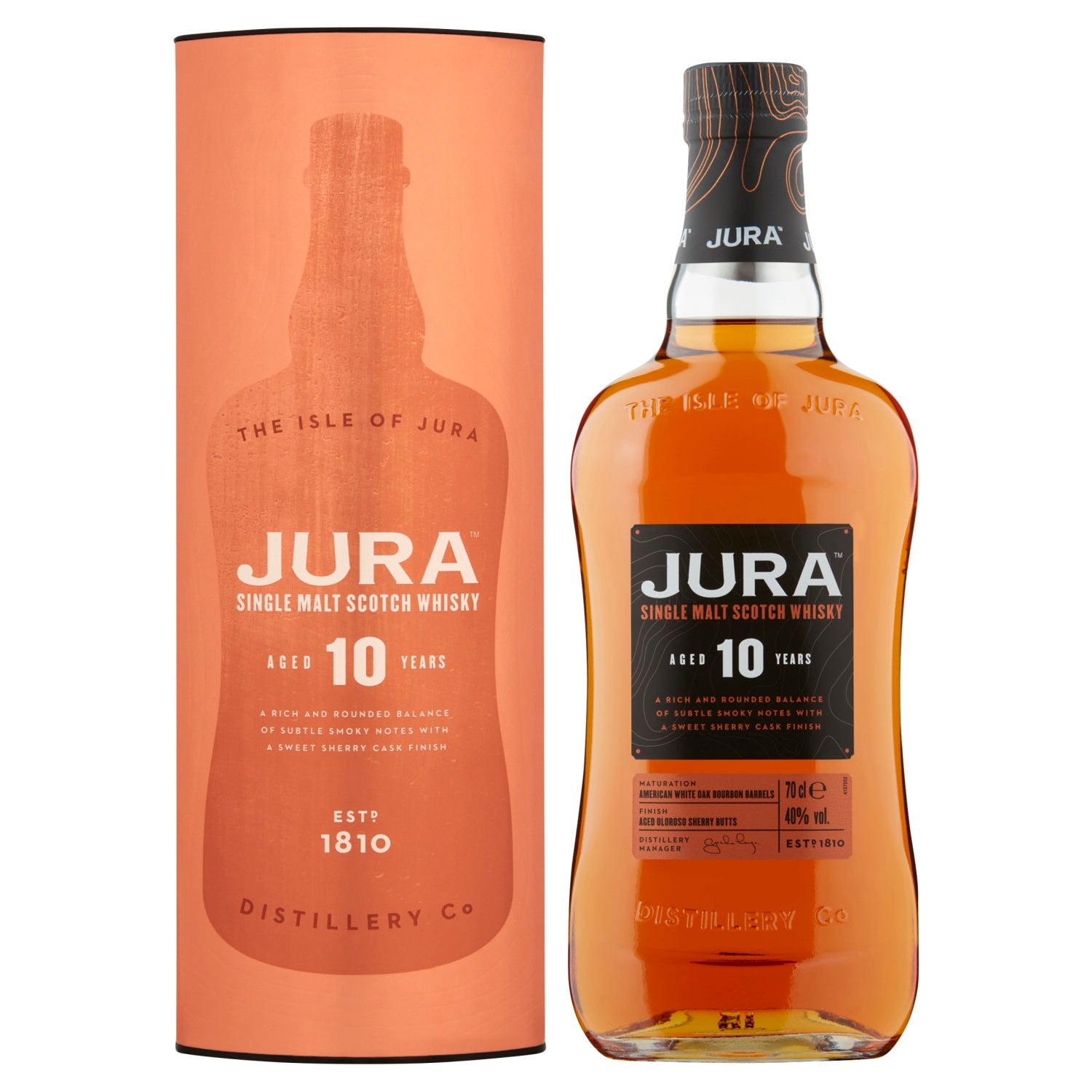 Jura Aged 10 Years Single Malt Scotch Whisky 70Cl (Abv 40%)