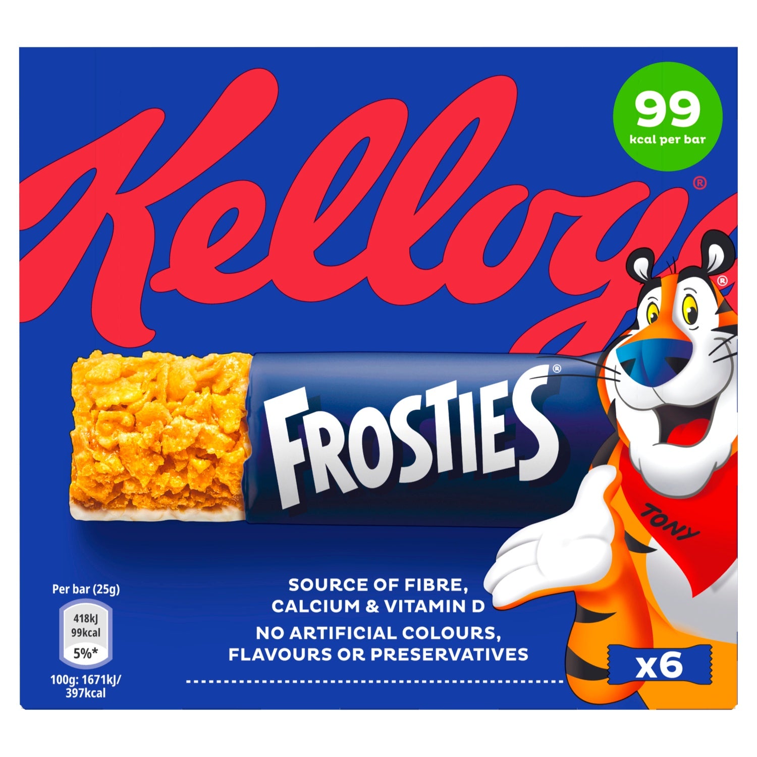 KelloggS Frosties Snack Bar 6 x 25g