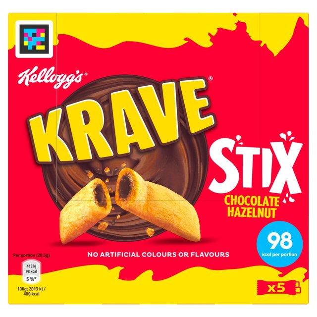 Kelloggs Krave Stixs Chocolate Hazelnut 20.5 x 5g