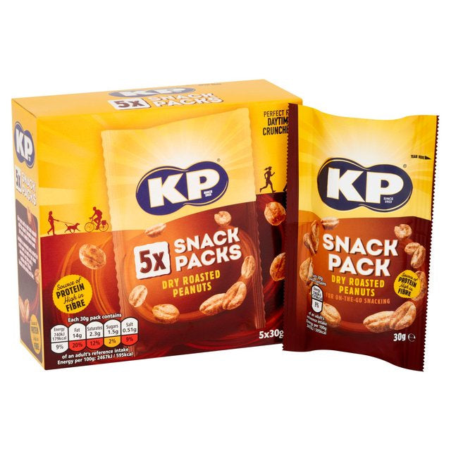 KP Dry Roasted Peanuts Snack Packs 5 x 30g