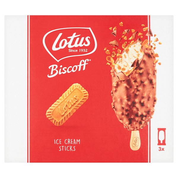Lotus Biscoff Ice Cream Sticks 3 x 90ml