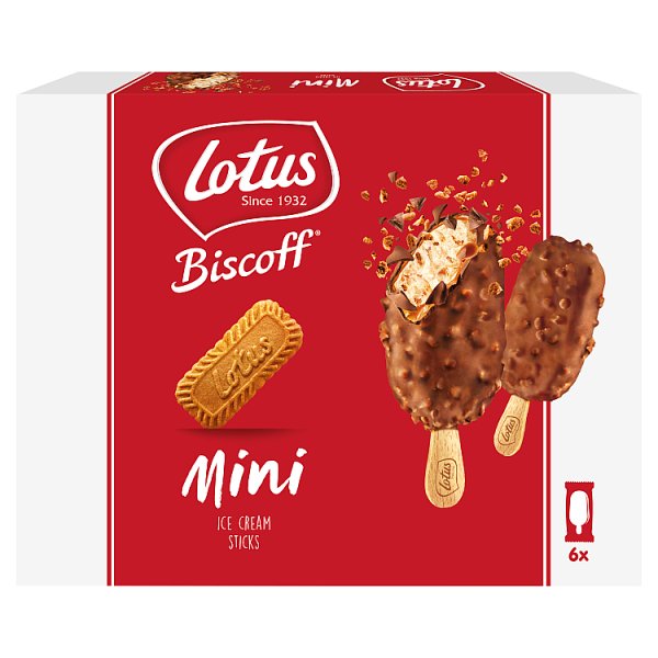 Lotus Biscoff Mini Ice Cream Sticks 60ml x 6pk