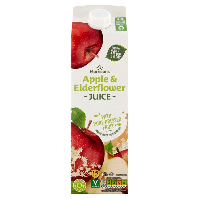 Morrisons 100% Apple Elderflower Juice 1L