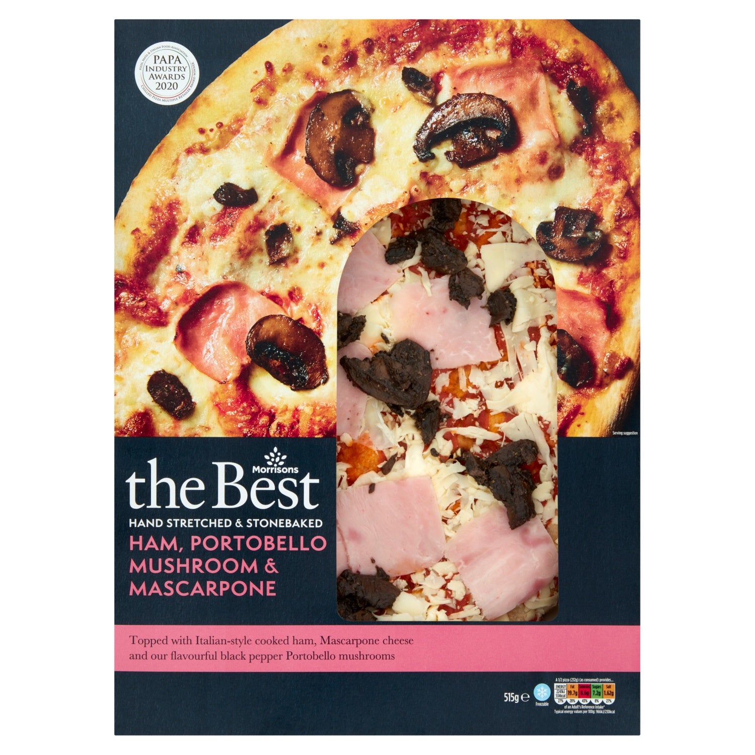 Morrisons The Best Ham Mushroom Mascarpone Pizza 495g