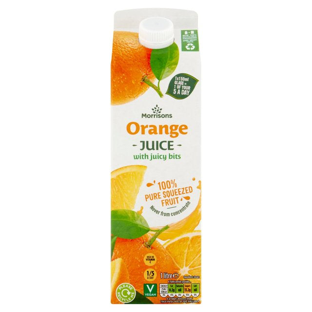 Morrisons 100% Orange Bits Juice 1L