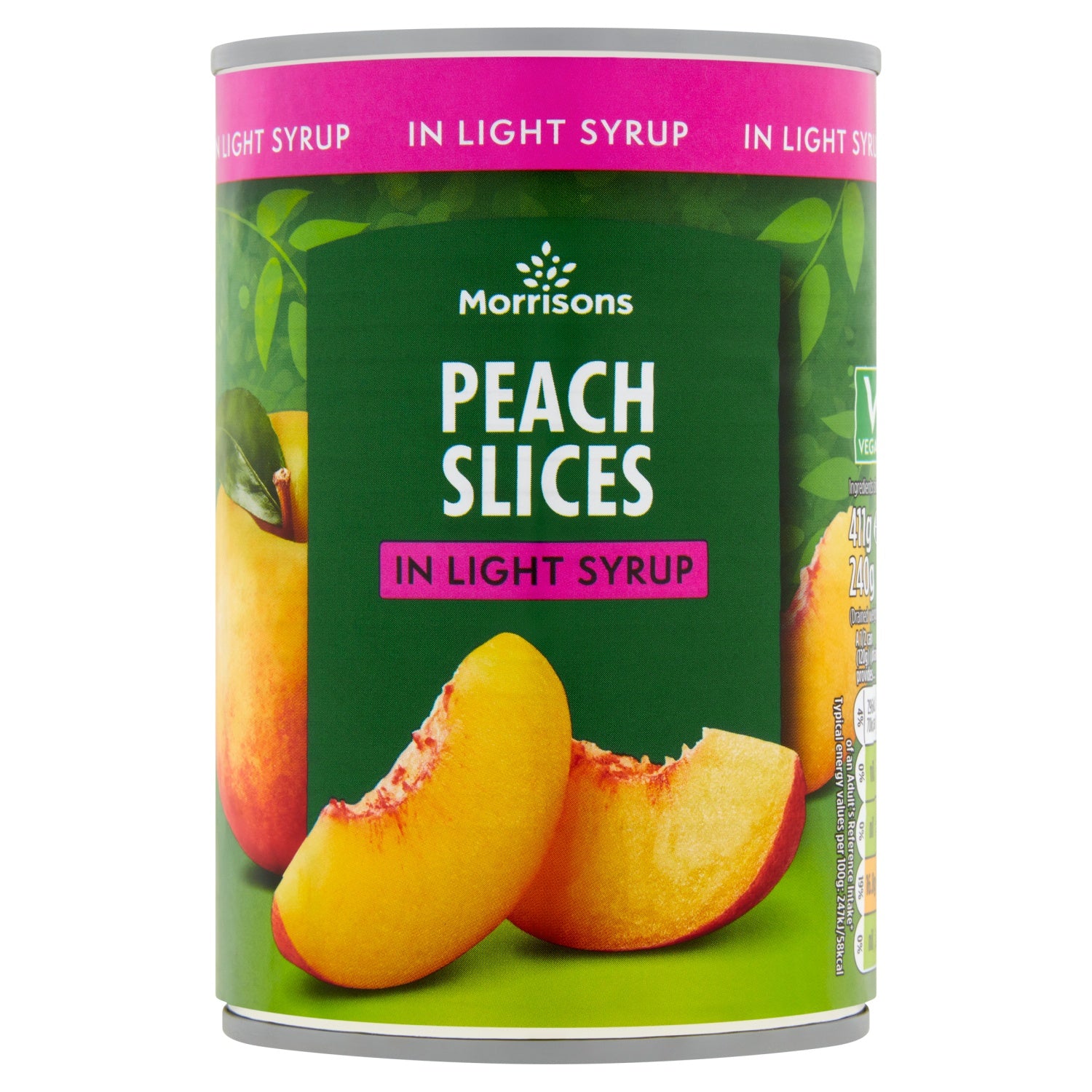 Morrisons Peach Slices In Light Syrup 411g