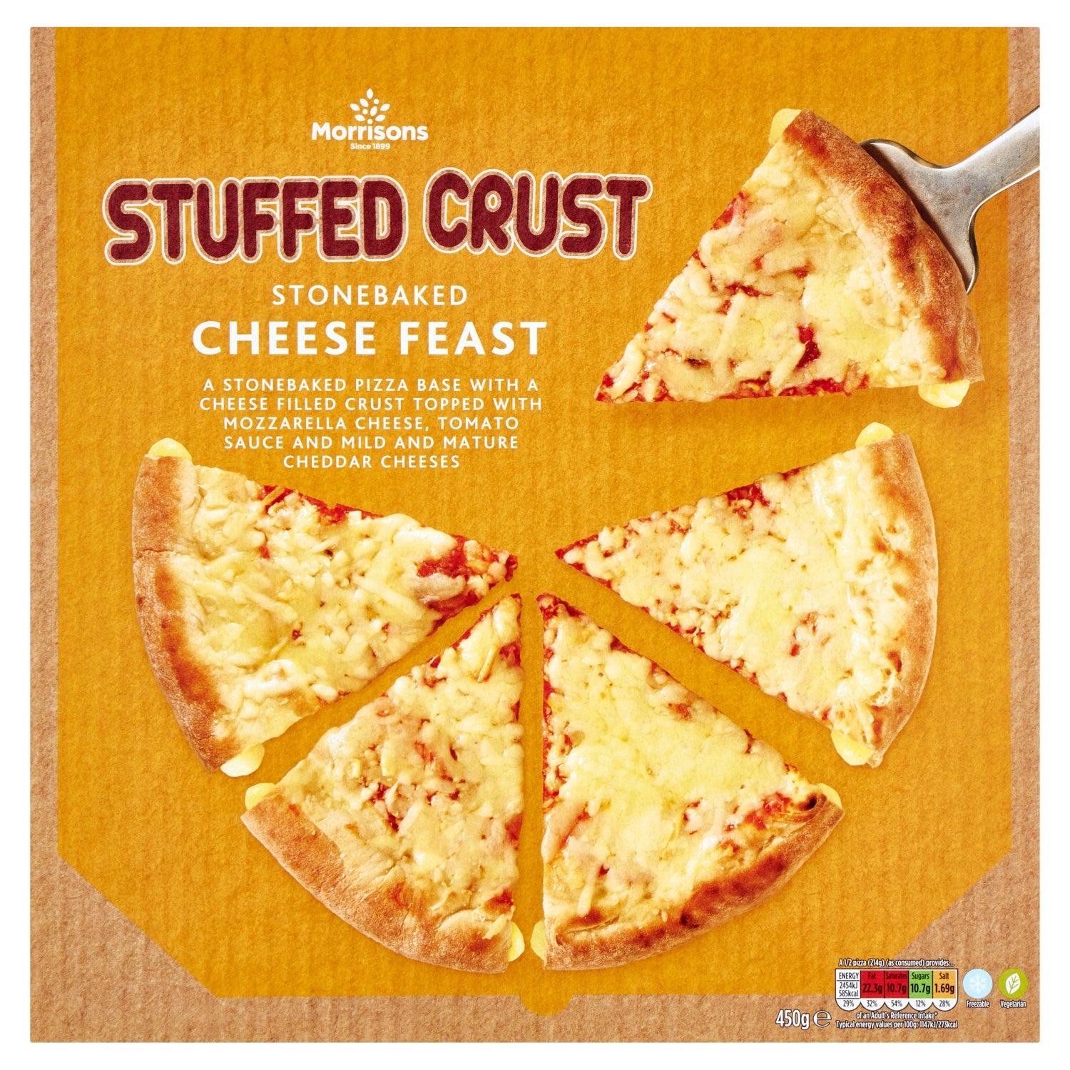 Morrisons Stuffed Crust Cheese Feast Pizza 450g