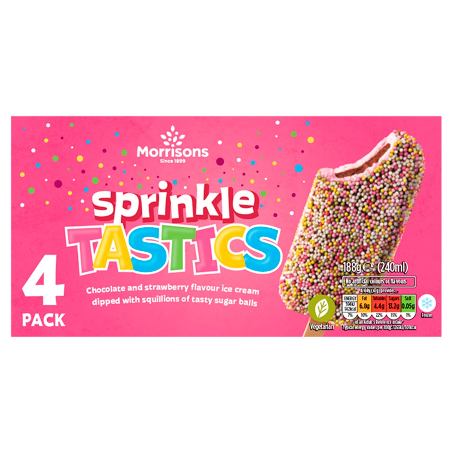 Morrisons Sprinkle Tastics Ice Lollies 4pk (240ml)
